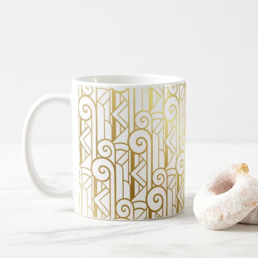 Art Deco Pattern-Mok Koffiemok (Met donut)