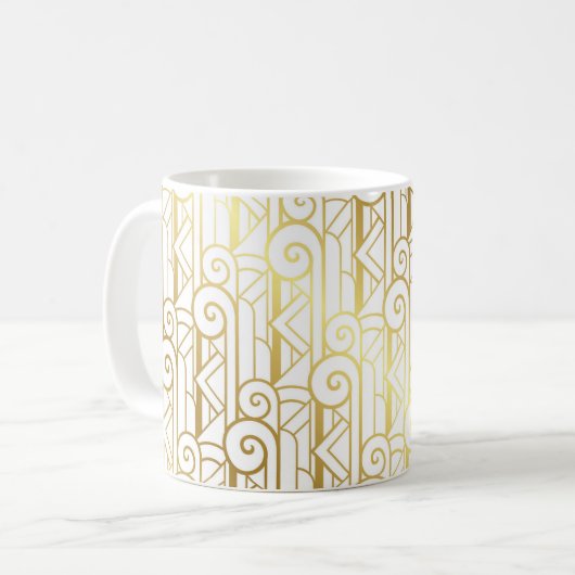 Art Deco Pattern-Mok Koffiemok (Voorkant links)