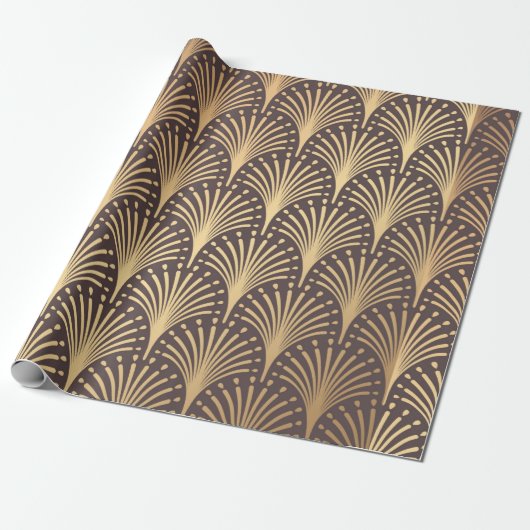 Art Deco Pattern Naadloze gouden achtergrond. Mini Cadeaupapier (Uitgerold)