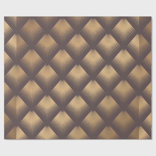 Art Deco Pattern Naadloze gouden achtergrond. Mini Cadeaupapier (Vlak)