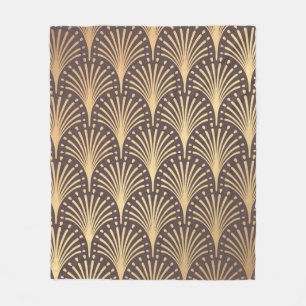 Art Deco Pattern Naadloze gouden achtergrond. Mini Fleece Deken