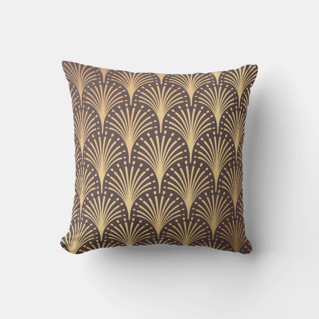 Art Deco Pattern Naadloze gouden achtergrond. Mini Kussen (Voorkant)