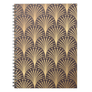 Art Deco Pattern Naadloze gouden achtergrond. Mini Notitieboek