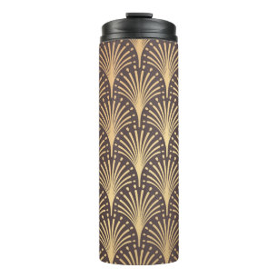 Art Deco Pattern Naadloze gouden achtergrond. Mini Thermosbeker