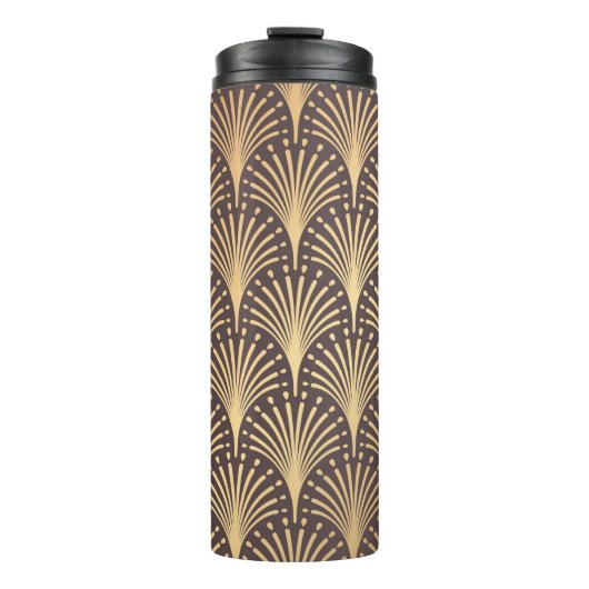 Art Deco Pattern Naadloze gouden achtergrond. Mini Thermosbeker (Voorkant)