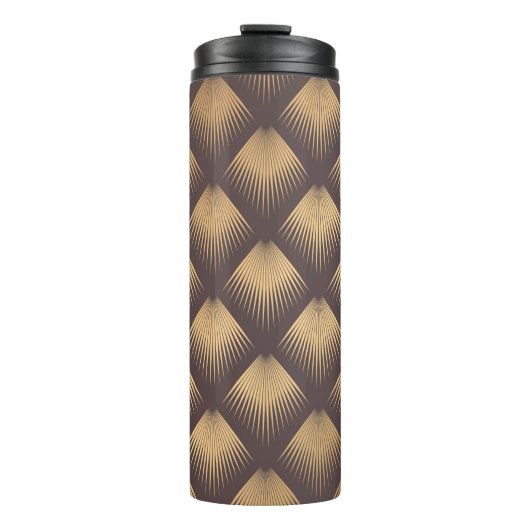 Art Deco Pattern Naadloze gouden achtergrond. Mini Thermosbeker (Voorkant)