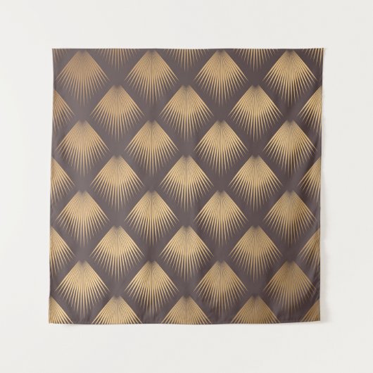 Art Deco Pattern Naadloze gouden achtergrond. Mini Wandkleed (Voorkant)