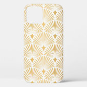 Art Deco Pattern Naadloze witte en gouden ruggengr Case-Mate iPhone Case (Achterkant)