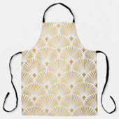Art Deco Pattern Naadloze witte en gouden ruggengr Schort (Voorkant)