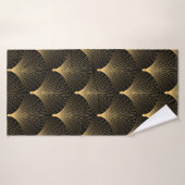 Art Deco Pattern. Seamless black and gold backgrou Badhanddoek (Badhanddoek)