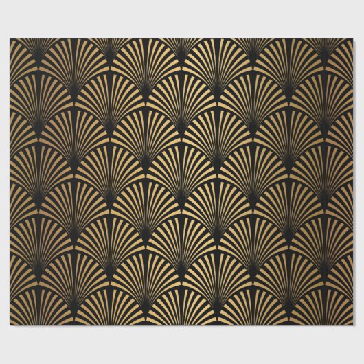 Art Deco Pattern. Seamless black and gold backgrou Cadeaupapier (Vlak)