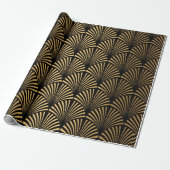Art Deco Pattern. Seamless black and gold backgrou Cadeaupapier (Uitgerold)