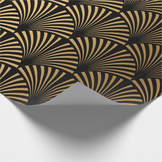 Art Deco Pattern. Seamless black and gold backgrou Cadeaupapier (Hoek)