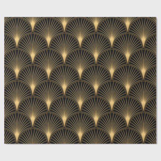 Art Deco Pattern. Seamless black and gold backgrou Cadeaupapier (Vlak)
