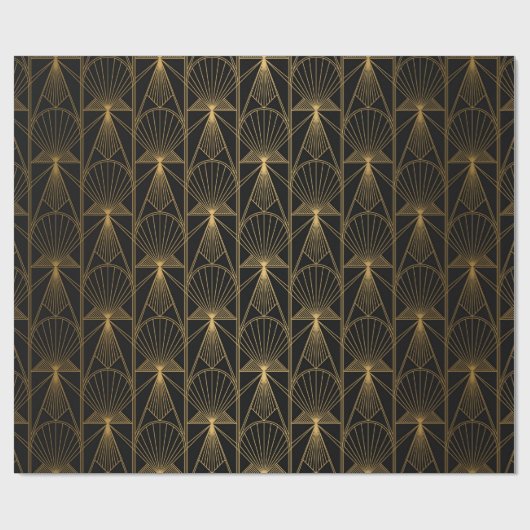 Art Deco Pattern. Seamless black and gold backgrou Cadeaupapier (Vlak)