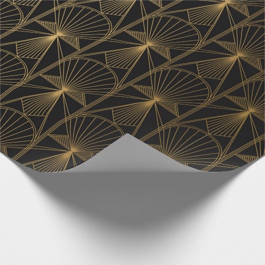 Art Deco Pattern. Seamless black and gold backgrou Cadeaupapier (Hoek)