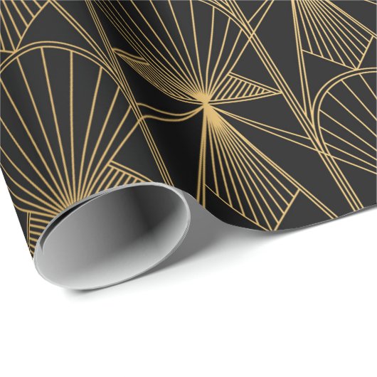Art Deco Pattern. Seamless black and gold backgrou Cadeaupapier (Rol Hoek)