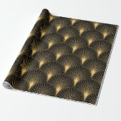 Art Deco Pattern. Seamless black and gold backgrou Cadeaupapier (Uitgerold)