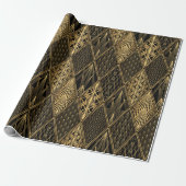Art Deco Pattern. Seamless black and gold backgrou Cadeaupapier (Uitgerold)