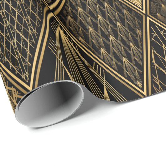 Art Deco Pattern. Seamless black and gold backgrou Cadeaupapier (Rol Hoek)