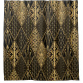 Art Deco Pattern. Seamless black and gold backgrou Douchegordijn (Voorkant)