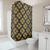 Art Deco Pattern. Seamless black and gold backgrou Douchegordijn (In situ)
