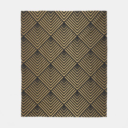 Art Deco Pattern. Seamless black and gold backgrou Fleece Deken (Voorkant)