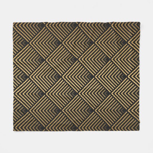 Art Deco Pattern. Seamless black and gold backgrou Fleece Deken (Voorkant (Horizontaal))