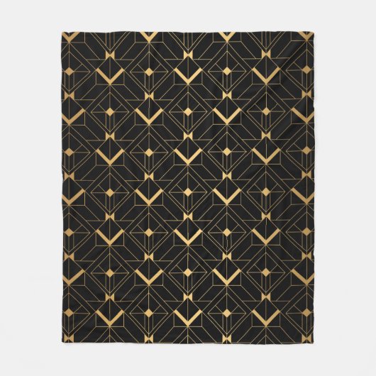 Art Deco Pattern. Seamless black and gold backgrou Fleece Deken (Voorkant)