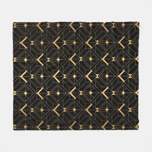 Art Deco Pattern. Seamless black and gold backgrou Fleece Deken (Voorkant (Horizontaal))