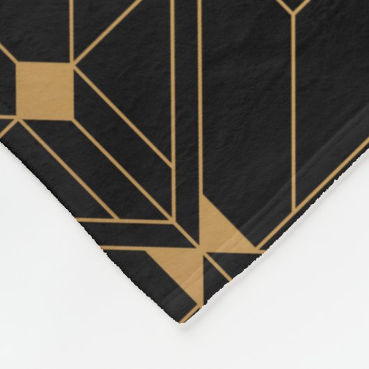 Art Deco Pattern. Seamless black and gold backgrou Fleece Deken (Hoek)