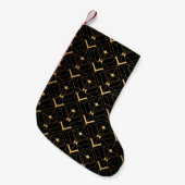 Art Deco Pattern. Seamless black and gold backgrou Kleine Kerstsok (Voorkant (Hangend))