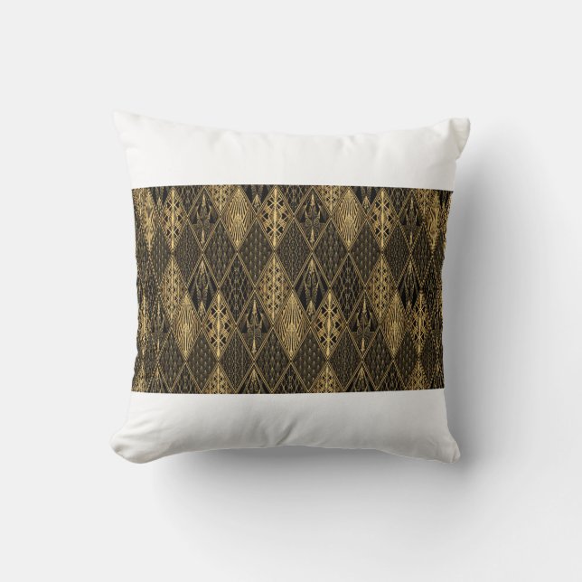 Art Deco Pattern. Seamless black and gold backgrou Kussen (Voorkant)