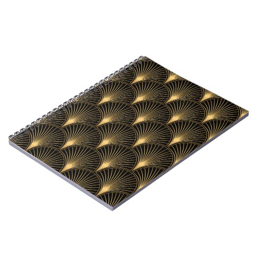 Art Deco Pattern. Seamless black and gold backgrou Notitieboek (Linkerzijde)