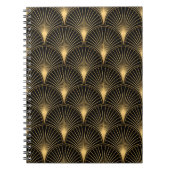 Art Deco Pattern. Seamless black and gold backgrou Notitieboek (Voorkant)
