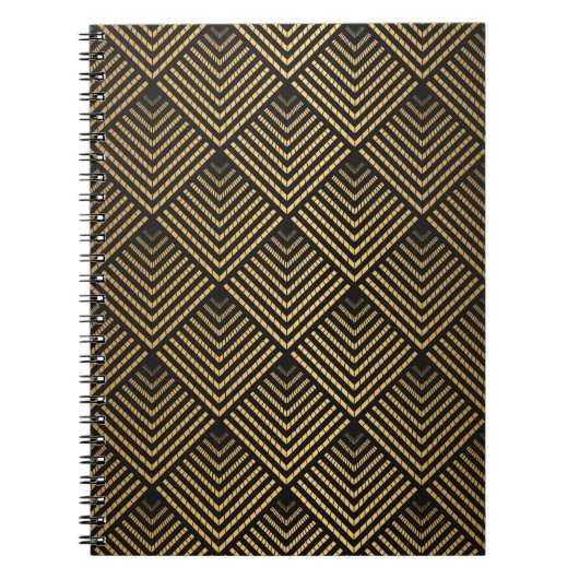 Art Deco Pattern. Seamless black and gold backgrou Notitieboek (Voorkant)