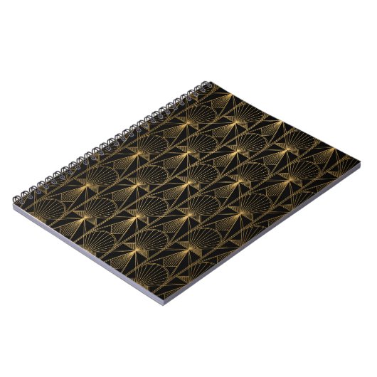 Art Deco Pattern. Seamless black and gold backgrou Notitieboek (Linkerzijde)