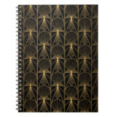 Art Deco Pattern. Seamless black and gold backgrou Notitieboek (Voorkant)