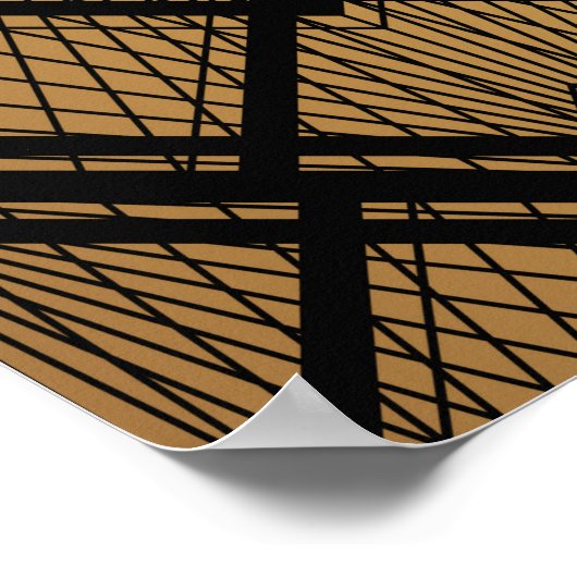 Art Deco Pattern. Seamless black and gold backgrou Poster (Hoek)