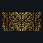 Art Deco Pattern. Seamless black and gold backgrou Poster<br><div class="desc">Art Deco Pattern Naadloze zwarte en gouden achtergrond. Schalen of schelpen die de siersoort kriskras doorboren. Minimalistisch geometrisch ontwerp.  lijnen. Moties uit de jaren 1920-30. Luxe  illustratie</div>