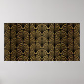 Art Deco Pattern. Seamless black and gold backgrou Poster (Voorkant)
