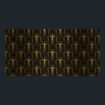 Art Deco Pattern. Seamless black and gold backgrou Poster<br><div class="desc">Art Deco Pattern Naadloze zwarte en gouden achtergrond. Metaalschalen en schalen, voor sierdoeleinden. Minimalistisch geometrisch ontwerp. lijnen. Moties uit de jaren 1920-30. Luxe illustratie</div>