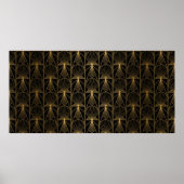 Art Deco Pattern. Seamless black and gold backgrou Poster (Voorkant)