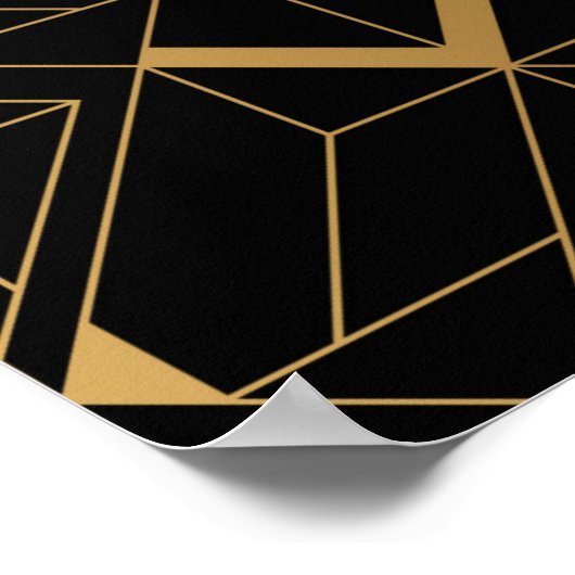 Art Deco Pattern. Seamless black and gold backgrou Poster (Hoek)
