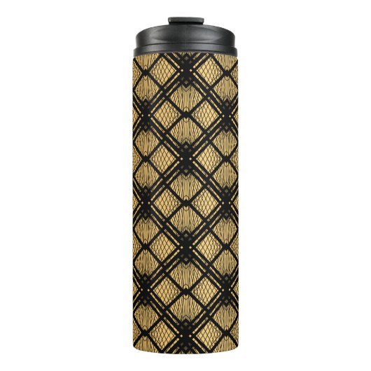 Art Deco Pattern. Seamless black and gold backgrou Thermosbeker (Voorkant)