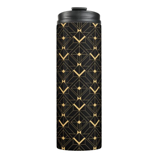Art Deco Pattern. Seamless black and gold backgrou Thermosbeker (Voorkant)