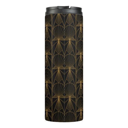 Art Deco Pattern. Seamless black and gold backgrou Thermosbeker (Achterkant)