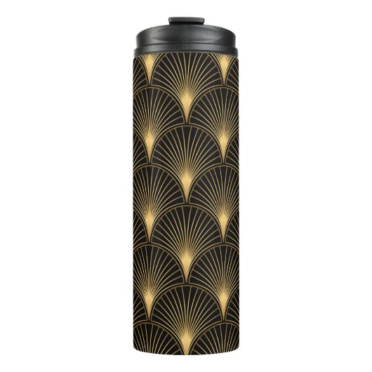 Art Deco Pattern. Seamless black and gold backgrou Thermosbeker (Voorkant)