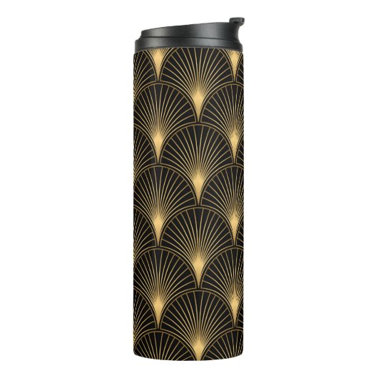 Art Deco Pattern. Seamless black and gold backgrou Thermosbeker (Gedraaid links)