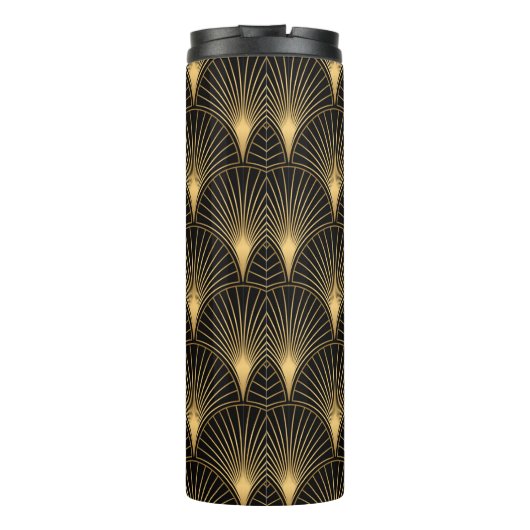 Art Deco Pattern. Seamless black and gold backgrou Thermosbeker (Achterkant)